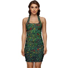 Grass Nature Meadow Sleeveless Wide Square Neckline Ruched Bodycon Dress by Hannah976