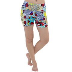 Supersonic Ladybug Angel Power Lightweight Velour Yoga Shorts by chellerayartisans