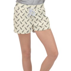 Dragonfy Insect Pattern Women s Velour Lounge Shorts