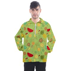 Art Fruits Pattern Men s Half Zip Pullover