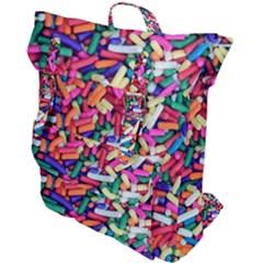 Colorful Candy Texture, Close-up Buckle Up Backpack by kyorashop23