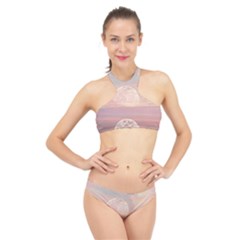 Moon Phase, Cloud, Clouds, Moon, Pastel High Neck Bikini Set by kyorashop23