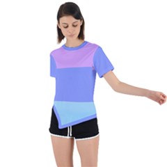 Pastel Colour, Blue, Lilac, Orange, Pastel, Pink, Romance Asymmetrical Short Sleeve Sports T-shirt by kyorashop23