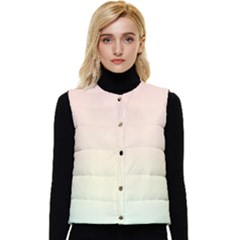 Rainbow Pastel, Purple, Gradient, Light, Led, Pink, Simple Women s Button Up Puffer Vest by kyorashop23