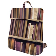 Books Bookshelves Office Fantasy Background Artwork Book Cover Apothecary Book Nook Literature Libra Flap Top Backpack by Posterlux