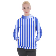 Blue Stripes, Sticker, Stickers Women s Hooded Pullover by kyorashop23