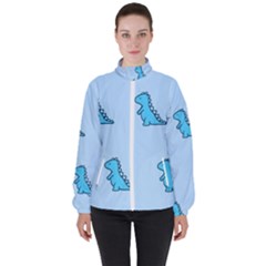 Dinosaur , Cute, Pastel, Women s High Neck Windbreaker by kyorashop23
