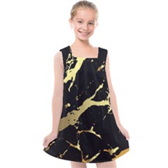 Marble Black, Kiss, Gold, Pretty Kids  Cross Back Dress