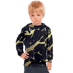 Marble Black, Kiss, Gold, Pretty Kids  Hooded Pullover by kyorashop23