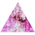 Pink Abstract Lineart Wooden Puzzle Triangle View1