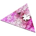 Pink Abstract Lineart Wooden Puzzle Triangle View2