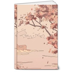 Pastel Nature , Art, Blue, Cute, Nature, Pink 8  X 10  Hardcover Notebook by kyorashop23