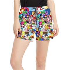 Sticker Art, Brand, Cartoon Women s Runner Shorts by kyorashop23