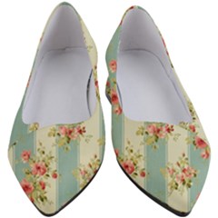 Stripes, Rose,  Texture, Flower, Paper Women s Block Heels 