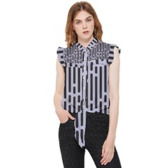 Texture, Stripes, Pattern Frill Detail Shirt