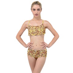 Whimsy Chickens Pattern (ai) Layered Top Bikini Set by dflcprintsclothing