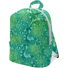 Retro Flower Pattern Design Batik Zip Up Backpack by Posterlux