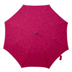 Pink Abstract Crimson Triangle Hook Handle Umbrellas (small) by Posterlux