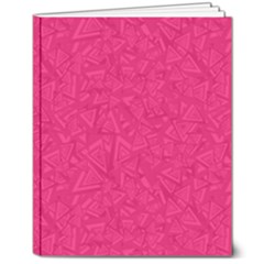 Pink Abstract Crimson Triangle 8  X 10  Hardcover Notebook by Posterlux