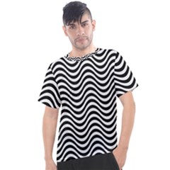 Black White Wave Pattern Wavy Water Seamless Men s Sport Top