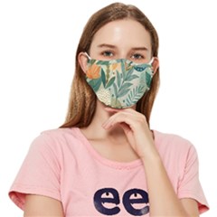 Leaves Pattern Flora Nature Fitted Cloth Face Mask (adult) by Posterlux