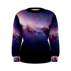 Cosmic Dreamscape Print (ai) Black Backgrond Women s Sweatshirt by dflcprintsclothing