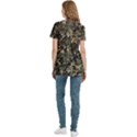 Camouflage Army Survival Uniform Women s Zip Front V-Neck Short Sleeve Casual Top Pocket Shirt View4