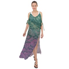 Colorful Duotone Abstract Print Maxi Chiffon Cover Up Dress by dflcprintsclothing