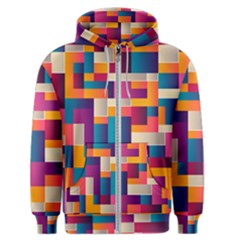 Abstract Geometry Blocks Men s Zipper Hoodie