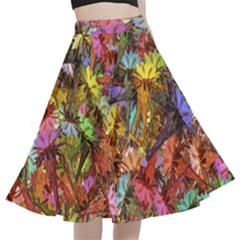 Vivid Cactus Charm Design Pattern A-line Full Circle Midi Skirt With Pocket by dflcprintsclothing