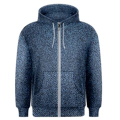 Blue Denim Fabric Men s Zipper Hoodie