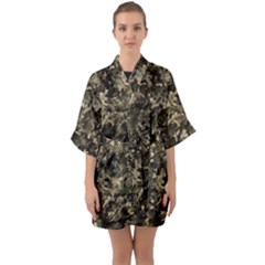 Camouflage Army Survival Uniform Half Sleeve Satin Kimono 