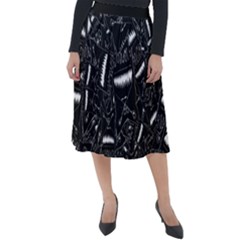 Cryptic Creature Pattern  Classic Velour Midi Skirt  by dflcprintsclothing