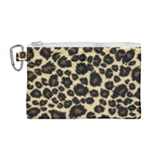 Jaguar Skin Texture, Jaguar Wool Texture, Yellow Canvas Cosmetic Bag (medium) by kyorashop23