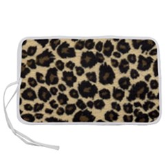 Jaguar Skin Texture, Jaguar Wool Texture, Yellow Pen Storage Case (m) by kyorashop23