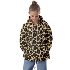 Jaguar Skin Texture, Jaguar Wool Texture, Yellow Kids  Oversized Hoodie