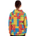 Lego Bricks, Colorful Dots Background Women s Zipper Hoodie View2