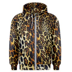 Leopard Skin Texture, Macro, Brown Men s Zipper Hoodie by kyorashop23