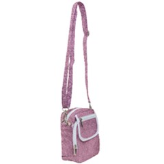 Pink Fabric Texture, Knitted Pink Texture, Shoulder Strap Belt Bag by kyorashop23