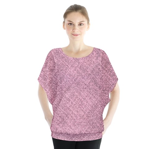 Pink Fabric Texture, Knitted Pink Texture, Batwing Chiffon Blouse by kyorashop23