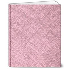 Pink Fabric Texture, Knitted Pink Texture, 8  X 10  Hardcover Notebook by kyorashop23