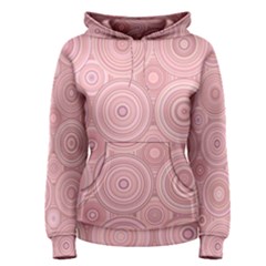 Pink Retro Texture With Circles, Retro Circles Background, Women s Pullover Hoodie by kyorashop23