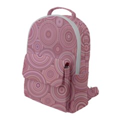 Pink Retro Texture With Circles, Retro Circles Background, Flap Pocket Backpack (large) by kyorashop23