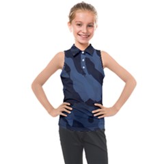 Purple Camo Kids  Sleeveless Polo T-shirt