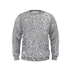 Silver Glitter Texture, Light Creative Background Kids  Sweatshirt