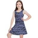 Aliens Entrails – Dark Blue Print Pattern Design Kids  Lightweight Sleeveless Dress View1