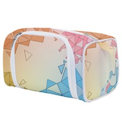 Background Pastel Geometric Lines Toiletries Pouch by anzea