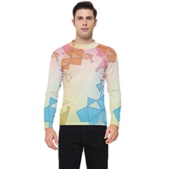 Background Pastel Geometric Lines Men s Long Sleeve Rash Guard by anzea