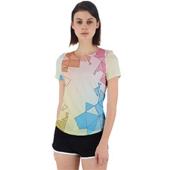 Background Pastel Geometric Lines Back Cut Out Sport T-shirt by anzea