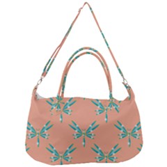 Turquoise Dragonfly Insect Paper Removable Strap Handbag by anzea